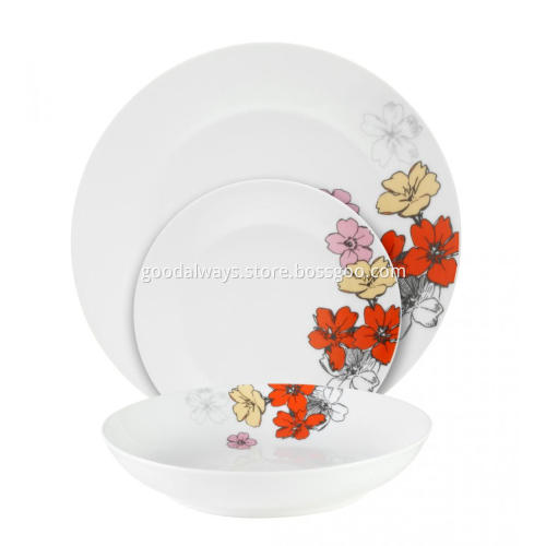 18 Piece Porcelain Tableware Dinner Set ,Flower